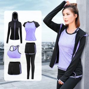 FDMF005- Women's 5pcs Sport Suits Fitness Yoga Running Athletic Tracksuits