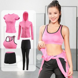 FDMF006- Women's 5pcs Sport Suits Fitness Yoga Running Athletic Tracksuits