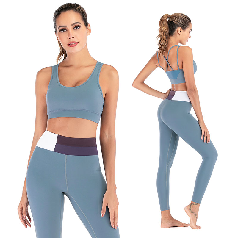 FDMF012- Women 2 Piece Outfits Sports Bra Yoga Leggings