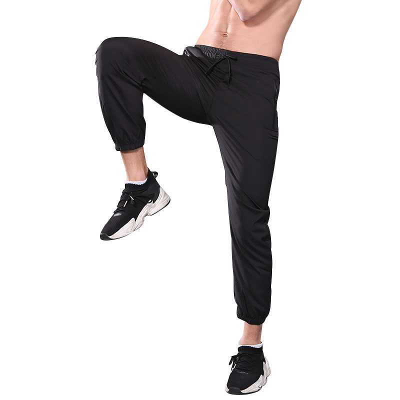 FDMM023-Men's Lightweight Joggers Pants Zipper Pockets Gym Workout Sweatpants